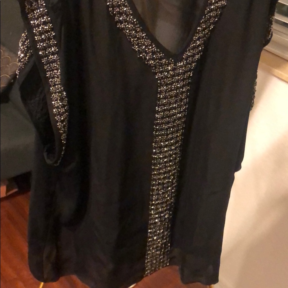 NWT Parker Black Top Sequin Nice Top XS - Picture 2 of 3